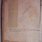 Inside cover of HARDCASTLE BIBLE with obituary