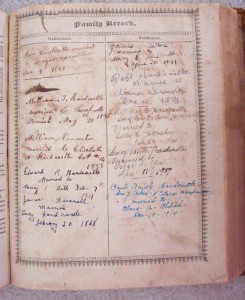 HARDCASTLE BIBLE Family Record