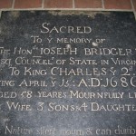 The tombstone in the floor of St. Luke's Church