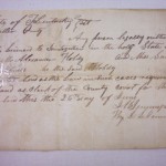 Marriage Bond for Alex. Hobdy & Sarah James 1843