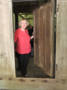 Elaine at the entrance to the Old Brick Church.