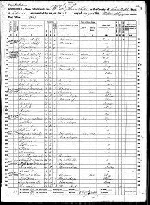 1860 Census, Alexander Hobdy & wife Sarah "Sally" James, with children Emeline, Sally, Idel (Mary), Frances and living next door to Volney M. James and his wife Martha with their daughter Burilla.